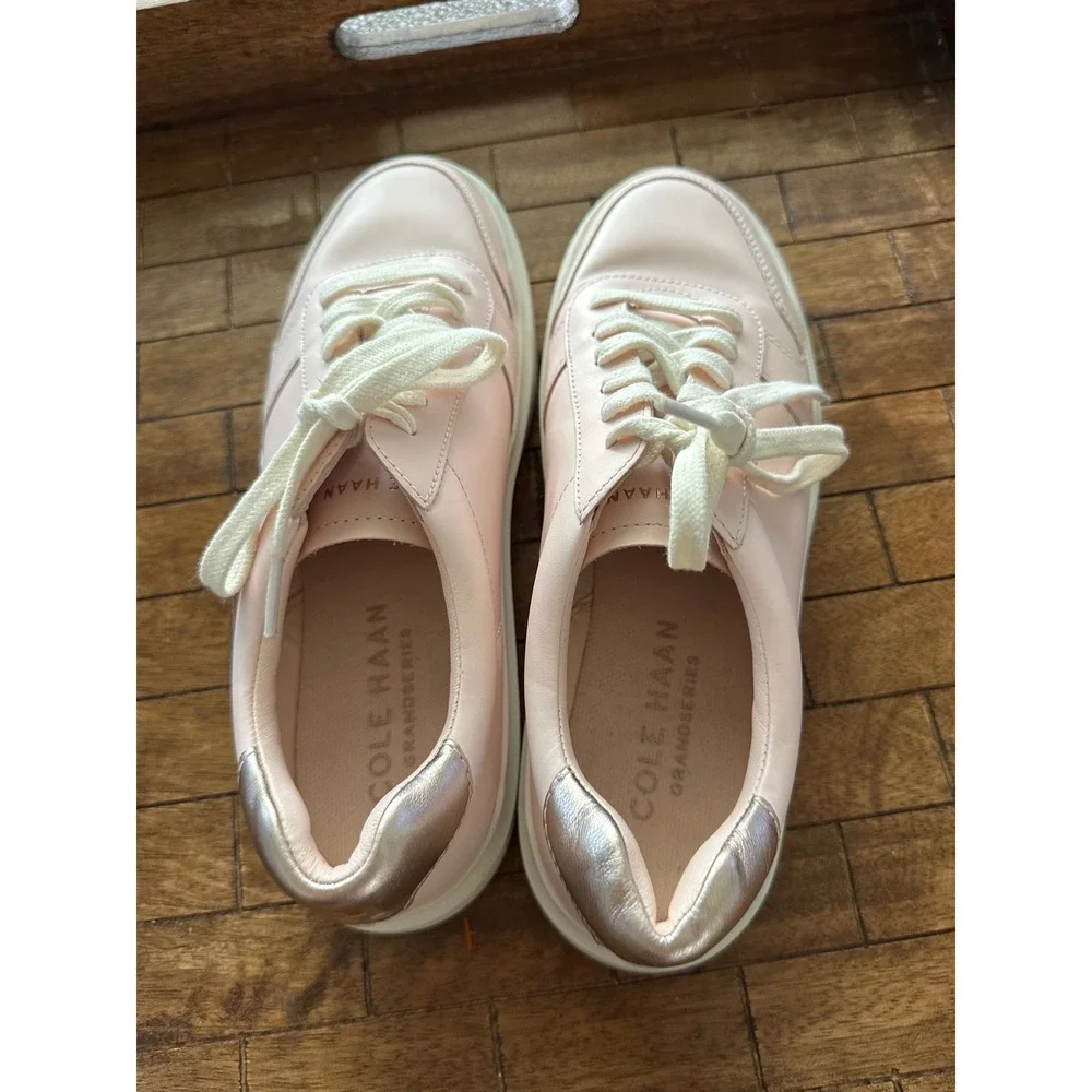 Cole Haan GrandPro Rally Court Pink Leather Sneakers Rose Gold W23144 Womens 8B